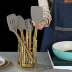 Gold Kitchen Utensils Set, Berglander 38 Pieces Non-stick Silicone Cooking Tools Spoon Spatula Set With Sturdy Stainless Steel Utensil Holder, Dishwasher Safe