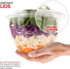 Stock Your Home Plastic Bowls with Lids (50 Count) 48 Oz. Disposable To-Go Containers – Large Airtight Bowls for Dinner or On-the-Go Meals