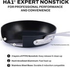 All-Clad HA1 Expert Hard Anodized Nonstick Frying Pan Set, 2-Piece 10" & 12" Skillet Set, Dishwasher-Safe, Oven-Safe Up to 500°F Compatible with All Stovetops (Gas, Electric & Induction) - Black
