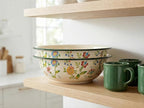 Lawei 2 Pack Vintage Enamel Mixing Bowls, 11.8 Inch Primitive Enamelware Basin for Fruit, Salad, Pasta, Dough Making, 3.6 Quart Enamel Washing Bowl Serving Tray for Camping, Kitchen, Farmhouse Decor