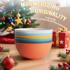 Homienly Wheat Straw Bowls Cereal Bowls 40 OZ Unbreakable Thick Soup Bowls Alternative Plastic Cereal Bowls for Kitchen, RV, Camping Microwave and Dishwasher Safe Bowl Set Reusable (Multi, 6 PCS)