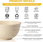 Wheat Straw Mini Bowls Set of 6, Unbreakable 10 OZ Dessert Bowls for Yogurt, Appetizers, Ice Cream, Plastic Bowls Microwave & Dishwasher Safe, Beige