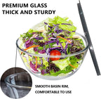 5 Quart Deep Big Glass Bowl with Lid,10 Inch Large Glass Mixing Bowl for Sourdough Bread Kitchen Salad Bread Storage, For Prepping, Marinating & Brining Kimch