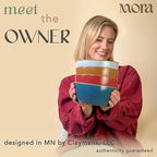 Mora Ceramic Artisan Matte Bowls For Kitchen 28oz - Bowl Set of 4 For Cereal, Salad, Pasta, Soup, Dessert etc - Dishwasher, Microwave, and Oven Safe - For Breakfast, Lunch and Dinner - Marina Colors
