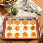 Wildone Baking Sheet with Silicone Mat Set, Set of 4 (2 Sheets + 2 Mats), Wildone Stainless Steel Cookie Sheet Baking Pan with Silicone Mat, Size 9 x 7 x 1 inch, Non Toxic & Heavy Duty & Easy Clean