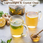 Glass Coffee Mugs, 20 oz Ice coffee cups, Large Clear Tea Cups Set of 2, Glass Mugs with Handles, Glass Cups for Latte, Cappuccino, and Tea
