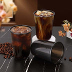 KesaPlan 100 Pcs 16 oz Black Clear Plastic Cups, Disposable Stemless Wine Glasses for Halloween Graduation Party, Round Bottom Plastic Cocktails Cups, Disposable Cold Drinks Cup for Birthday Wedding