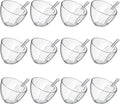Hoolerry 24 Pcs Serving Bowls Kit Include Clear Plastic Bowls for Parties and Popcorn Measuring Scoops Acrylic Plastic Kitchen Angled Candy Scoops for Office Canister Salad Cooking (25 oz)