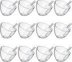 Hoolerry 24 Pcs Serving Bowls Kit Include Clear Plastic Bowls for Parties and Popcorn Measuring Scoops Acrylic Plastic Kitchen Angled Candy Scoops for Office Canister Salad Cooking (25 oz)