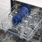 Anchor Hocking 18 Piece Glass Storage Containers with Lids (9 Glass Food Storage Containers & 9 Navy Blue SnugFit Lids)