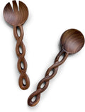Salt & York Handcrafted Walnut Salad Tongs – Wooden Serving Utensils for Tossing & Serving Salad or Pasta – Natural Wood Kitchen Tools & Gift for Home Entertainers