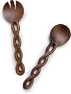 Salt & York Handcrafted Walnut Salad Tongs – Wooden Serving Utensils for Tossing & Serving Salad or Pasta – Natural Wood Kitchen Tools & Gift for Home Entertainers