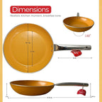 SALFORD 9.7 Inch Nonstick Frying Pan - Ceramic Forged Skillet for Egg Omelet & Pancakes with Bakelite Handle Chef Pan, Induction Compatible - PTFE, PFAS & PFOA Free