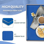 MAONAME Decorative Tray, Royal Blue Serving Tray with Handles, Coffee Table Trays, Square Plastic Trays for Ottoman, Bathroom, Kitchen, 13" x 13" x 1.57"