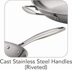 Tramontina Signature Tri-Ply Clad Stainless Steel 12-Inch Large Frying Pan with Helper Handle, Induction-Ready Skillet, Dishwasher-Safe, NSF-Certified, Made in Brazil