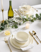 TheTerra Ceramic Dinnerware Sets for 4, 12 Pieces Porcelain Lightweight Plates and Bowls Sets, Scratch Resistant Dish Set, Oven & Microwave & Dishwasher Safe, Ivory Speckled