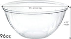PLASTICPRO Disposable 96 Ounce Round Crystal Clear Plastic Serving Bowls, Party Snack or Salad Bowl, Chip Bowls, Snack Bowls, Candy Dish, Salad Container Pack of 4