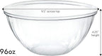 PLASTICPRO Disposable 96 Ounce Round Crystal Clear Plastic Serving Bowls, Party Snack or Salad Bowl, Chip Bowls, Snack Bowls, Candy Dish, Salad Container Pack of 8