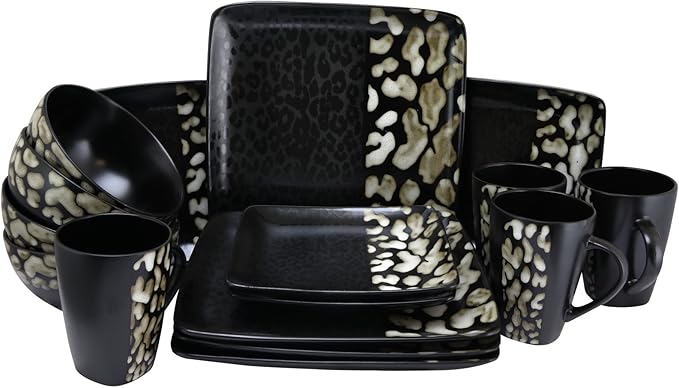 Elama's Savannah 16 Piece Stoneware Dinnerware Set