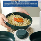 HOMQUEN Pasta Bowls Set of 6, 37oz Salad Bowls Green Soup Bowls, Large Pasta Serving Bowls, Unbreakable Plastic Dinner Bowls, Dinnerware Sets,Valentines Day Gift, Dishwasher Safe (Green)