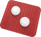 MicoYang Silicone Dish Drying Mat for Multiple Usage,Easy clean,Eco-friendly,Heat-resistant Silicone Mat for Kitchen Counter or Sink,Refrigerator or Drawer Liner Red 2XL 24 inches x 18 inches