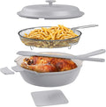 ZUKA 10 in 1 Ceramic Pan by Granitestone, Large 10 Inch Saute Pan with Lid Serves as Deep Frying Pan Set with Steamer, Everyday Skillet, Non Toxic Ceramic Nonstick, Induction Oven & Dishwasher Safe