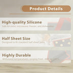 Silicone Baking Mat Nonstick Food Safe Tray Pan Liners Perfect Bakeware for Making Cookies, Macarons, Bread and Pastry (14x22"/ 2 Pack)