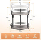 Lazy-Susan-Organizer-Spice-Rack, 2-Tier Rotating Spice Organizer For Kitchen-Cabinet-Countertop-Pantry, Turntable Seasoning Holder Storage Shelf With Adjustable Height