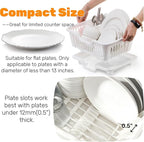Noamus 2-Piece Plastic Dish Drying Rack, Heavy Duty Sink Set Dish Rack, White Large Drainer with Attached Drainboard Utensil Cup Holders for Home Kitchen Counter Top Organizers