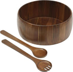Gibson Home Laurelton 3-Piece Acacia Wood Salad Serving Bowl Set – Large 13-Inch Bowl with 2 Serving Tools