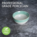 Bosmarlin Small Ceramic Dessert Bowls, 16 Oz, Set of 6, Dishwasher and Microwave Safe, For Cereal, Ice Cream, Soup, Salad, Rice (Turquoise Green, 16 Oz)