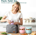 2 Pack 16 oz Glass Lunch Bowl Containers with Lids | Leak & Spill Proof, BPA-Free, Microwave & Dishwasher Safe, Airtight Meal Prep & Food Storage Jar for Lunch, Salad, Soup, Oats, Stew, Yogurt