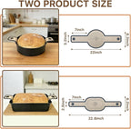 Silicone Bread Sling for Dutch Oven, 2 PCS Non-Stick Reusable Baking Mat with Long Handles, Oval & Round Sourdough Transfer Mat Easy to Clean (Gray)