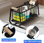 Sponge Holder for Kitchen Sink, Kitchen Sink Caddy Organizer with High Brush Holder, Rustproof Sponge Holder, Kitchen Countertop Organizers and Storage Essentials