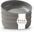 Kyraton Pasta Bowls Set of 4, 37oz Salad Bowls Soup Bowls Large Pasta Serving Bowl Plastic Unbreakable Serving Dishes Dinner Bowls (Grey)