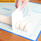 Silicone Baking Mat，Non Stick Rolling Dough with Measurements for Pie Pizza Cookies Fondant Making，Extra Thick Non Slip Silicone Pastry Mat (Blue, XXL-24"×32")