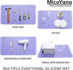 MicoYang Silicone Dish Drying Mat for Multiple Usage,Easy clean,Eco-friendly,Heat-resistant Silicone Mat for Kitchen Counter or Sink,Refrigerator or Drawer Liner Light Purple 4XL 32 inches x 18 inches