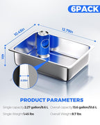 WantJoin Steam Table Hotel Pans - 1/2 Half Size 4 Inch Deep 6 Pack, Stainless Steel Food Storage Container Metal Tray Sets for Commercial Chafing Dishes Restaurant Buffet Catering Supplies