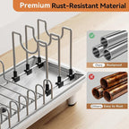 Laveshop Small Dish Drying Rack, Compact Dish Drainer for Kitchen Counter, with Adjustable Back Slots, Space-Saving for Small Kitchens, White