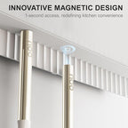 OOU Silicone Kitchen Cooking Utensils Set, 446°F Heat Resistant Kitchen Tool Set with Magnetic Wall Mounted Holder, 6 pcs Spatula Set with Stainless Steel Handle, Dishwasher Safe