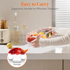 Lifewit 2 Pack Taco Bar Serving Set for Party with 3 x 20 oz Containers, Ice Chilled Condiment Caddy Organizer, Garnish Serving Tray Platter for Mimosa Bar Accessories, Fruit, Salad, Food