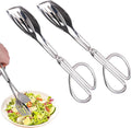 2 Pcs Serving Tongs, 10 Inch Buffet Tongs, Stainless Steel Kitchen Tong with Comfort Grip for Salads, Appetizers, Cake, Bread, Cooking, Party, Barbecue, Desserts, Ice - Silver