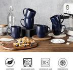 GBhome 16oz Coffee Mugs Set of 6, Large Ceramic Coffee Mugs for Man, Woman, Dad, Mom, Modern Coffee Mugs Set with handle for Tea/Latte/Cappuccino/Milk/Cocoa. Dishwasher&Microwave Safe,Matte Blue