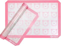 Aprince 2 Pack of Silicone Baking Mats Silicone Pastry Mat,Non-stick Baking Mat Pink 16.5x11.8x0.09 inch Silicone Mat Silicon Baking Mat Set Baking Mats Silicon Mats for Baking mats non stick silicone