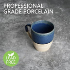 Bosmarlin Ceramic Coffee Mug Set of 4, 17 Oz, 5 Colors to Choose, Tea Cups, Dishwasher and Microwave Safe, Reactive Glaze (Deep Blue)