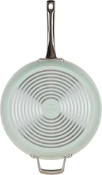 Circulon Halo with LaserDefense Ceramic Nonstick Frying Pan with Helper Handle and Lid, Made Without PFAS, Compatible with All Stovetops, Dishwasher and Oven Safe, 12 Inch Skillet - Sage