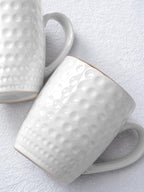 famiware Coffee Mugs Sets for 6, 12 oz Mug Set, Coffee Cups with Handle for Coffee, Tea, Cocoa and Milk, Microwave and Dishwasher Safe, White Circle