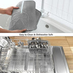 ZLR Large Silicone Dish Drying Mat (16" x 18") - XL Heavy Duty Drainboard Mat for Pots, Pans & Family Loads - Heat Resistant Trivet & Counter Protector, Easy Clean (Dark Gray)