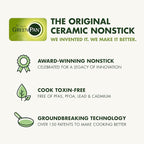 GreenPan Dover 12” Frying Pan Skillet, Non-Toxic PFAS-Free Ceramic Nonstick Coating, Sear Saute Fry Egg Omlete, Dishwasher & Oven Safe, Stay Cool Handle, Easy Pour Rims, Pastel Green