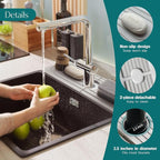 eormoe Faucet Mat for Kitchen Sink - Wider Diatomite Fast Drying Stone Sink Tray, Super Absorbent, Prevents Moisture Buildup - Faucet Splash Guard for Bathroom Counter (Light Grey, 15x5.3inch)